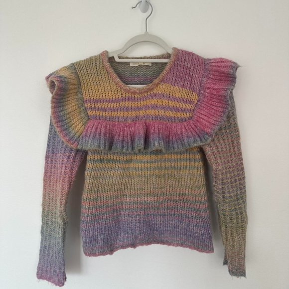 LoveShackFancy Rainbow Ruffle Sweater